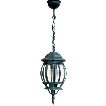 Klassische schwarze und grüne Outdoor-Laterne | Mondialshop