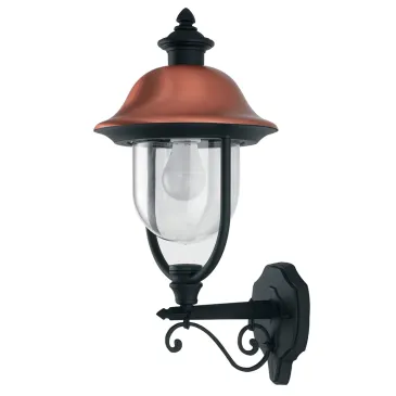 Klassische Außenwandleuchte in Schwarz und Kupfer | Mondialshop