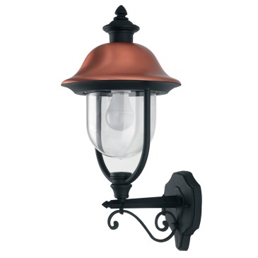 Applique murale d'extérieur classique noire et cuivrée | Mondialshop