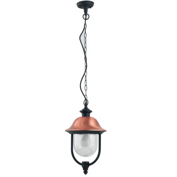 Klassische Laterne in Schwarz und Kupfer | Mondialshop