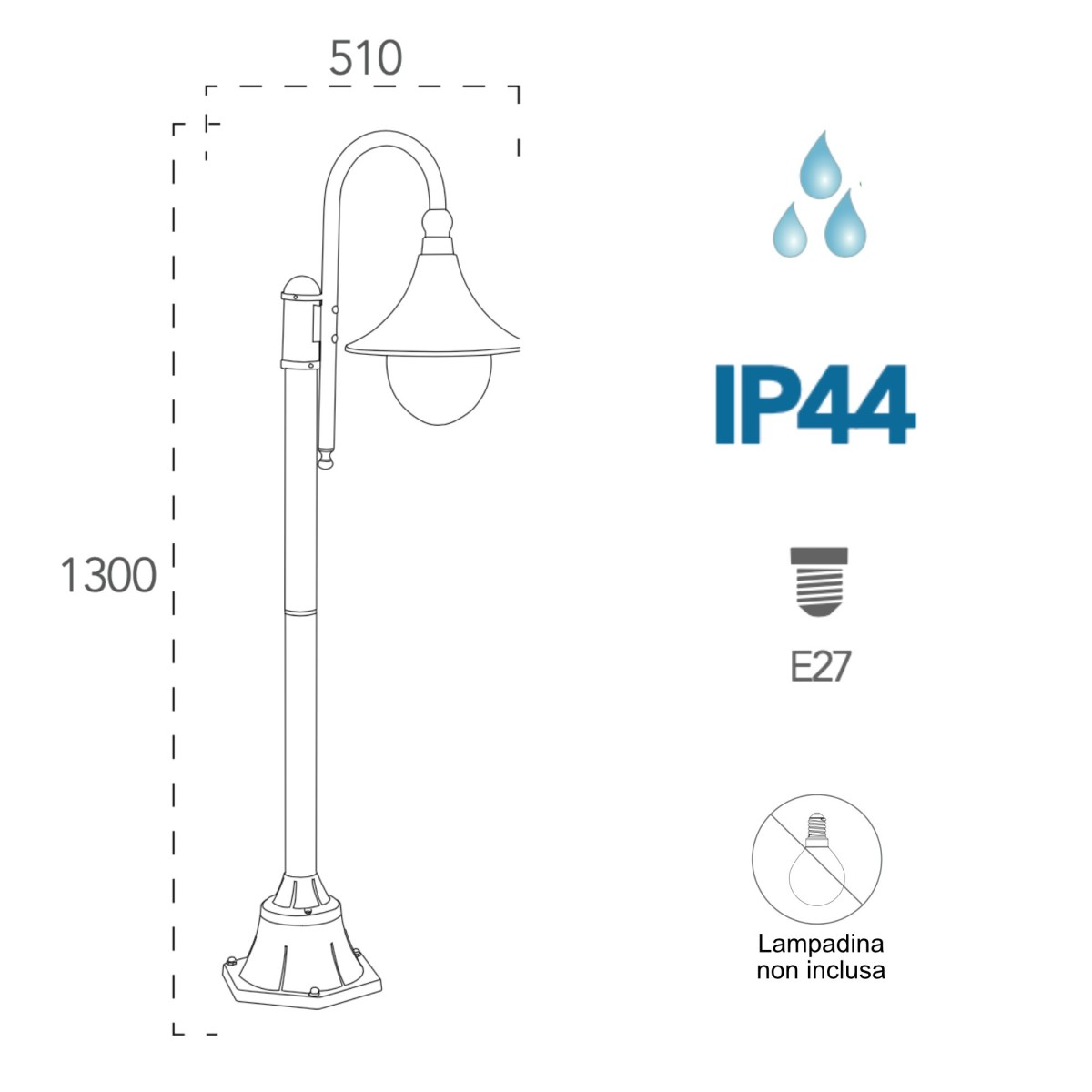 Lampadaire extérieur noir | Mondialshop