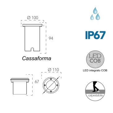 Spot encastré LED 8 W pour marches | Mondialshop