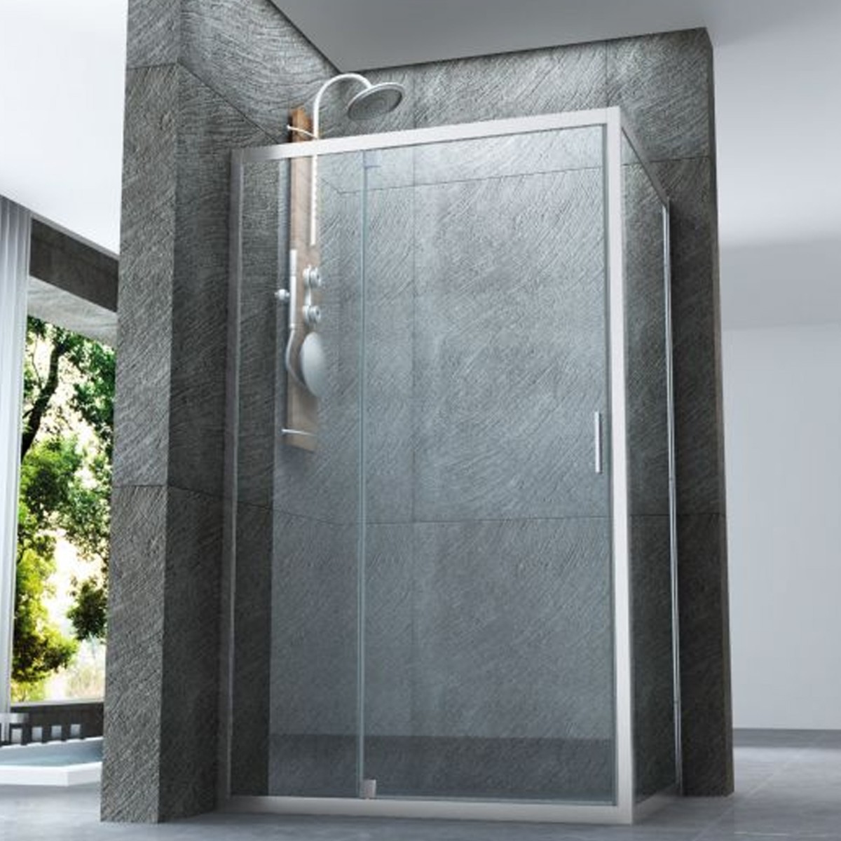 Cabine de douche Porte battante intérieur extérieur 6mm |...