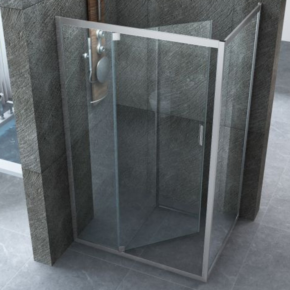 Cabine de douche Porte battante intérieur extérieur 6mm |...