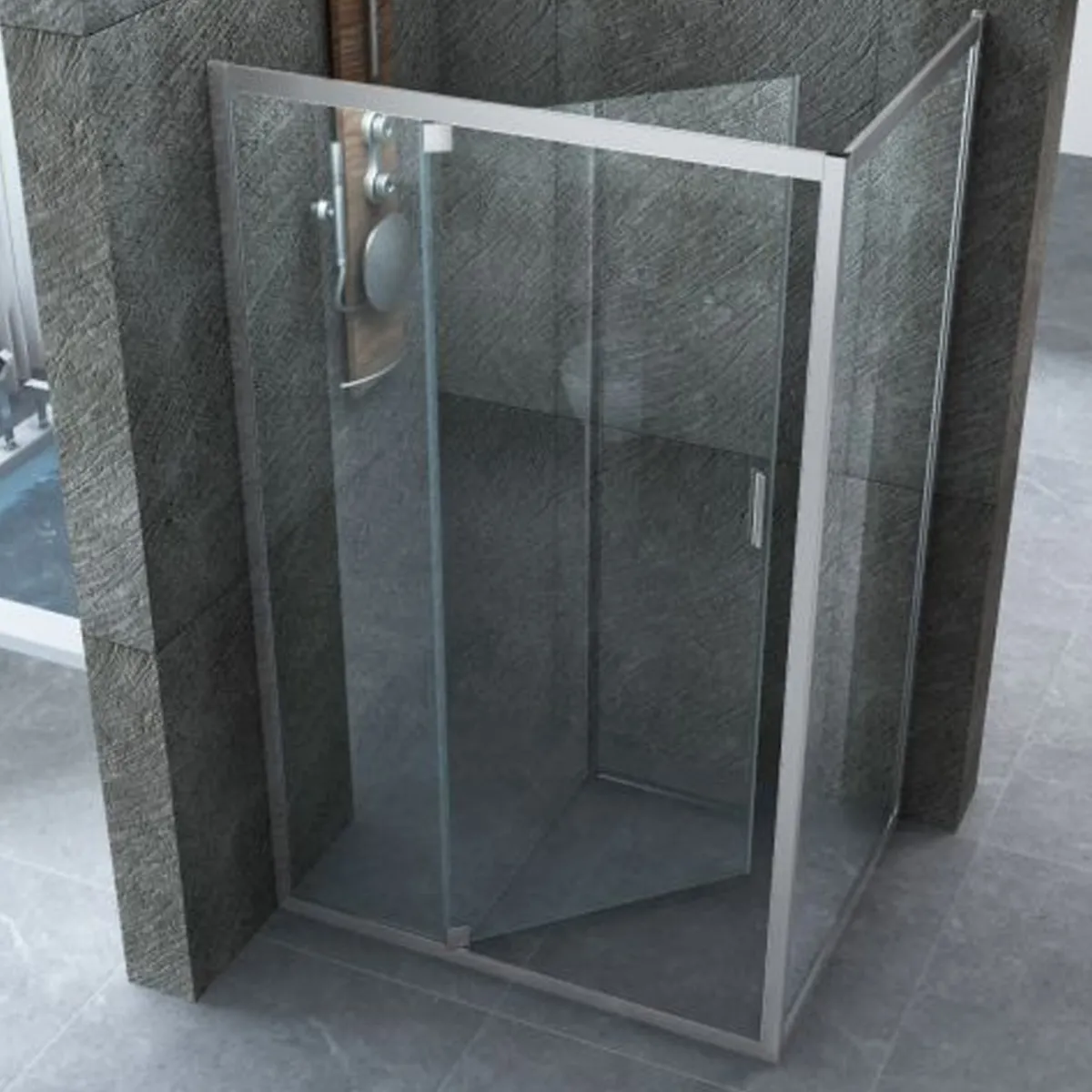 Cabine de douche Porte battante intérieur extérieur 6mm |...