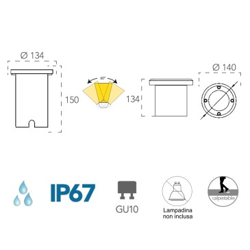 Faretto da Incasso Esterno 42W Orientabile | Mondialshop