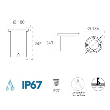 Faretto Segnapassi Incasso Esterno in Acciaio | Mondialshop