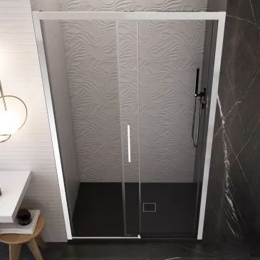 Porte de douche coulissante en cristal de 6 mm sans profilé Lagoa
