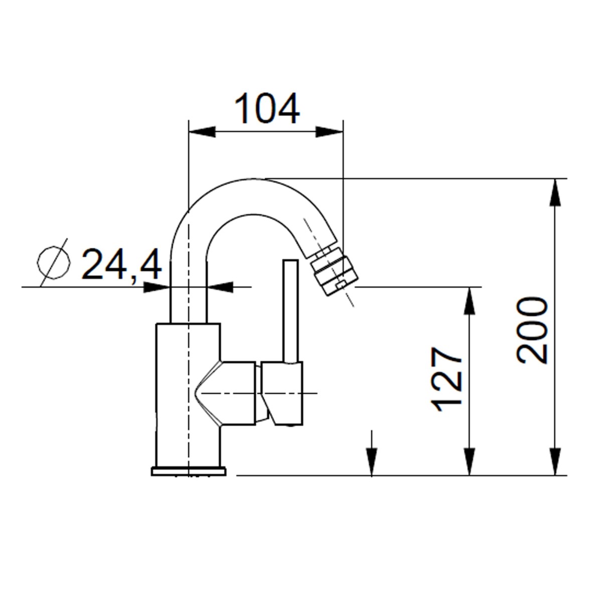 Robinet pour bidet monocommande avec bec pivotant chromé...
