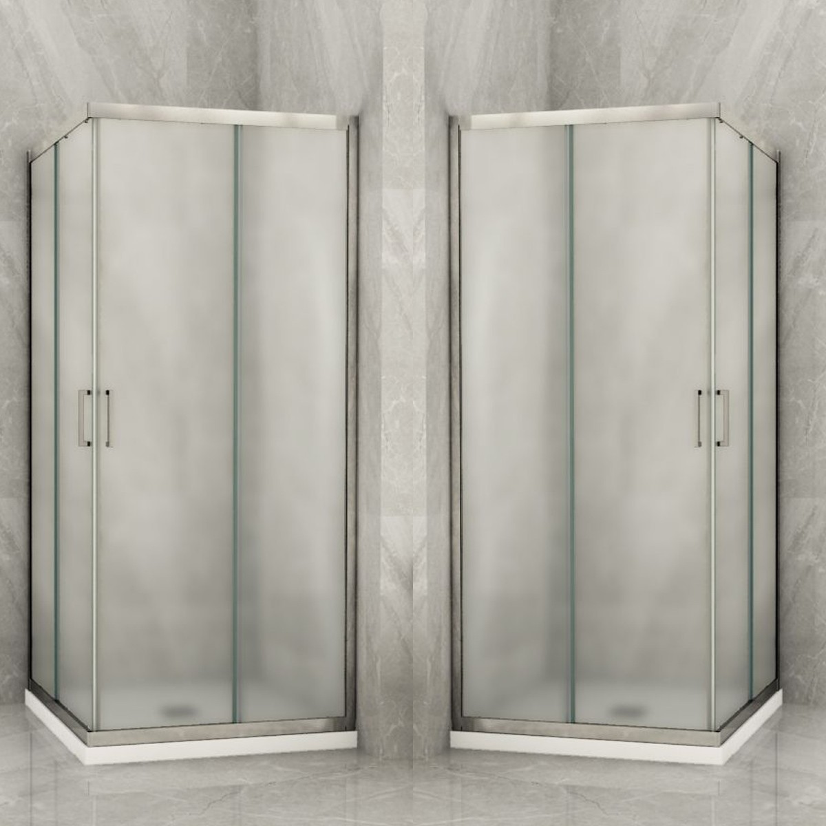 Box doccia due lati cristallo OPACO 6 mm apertura...