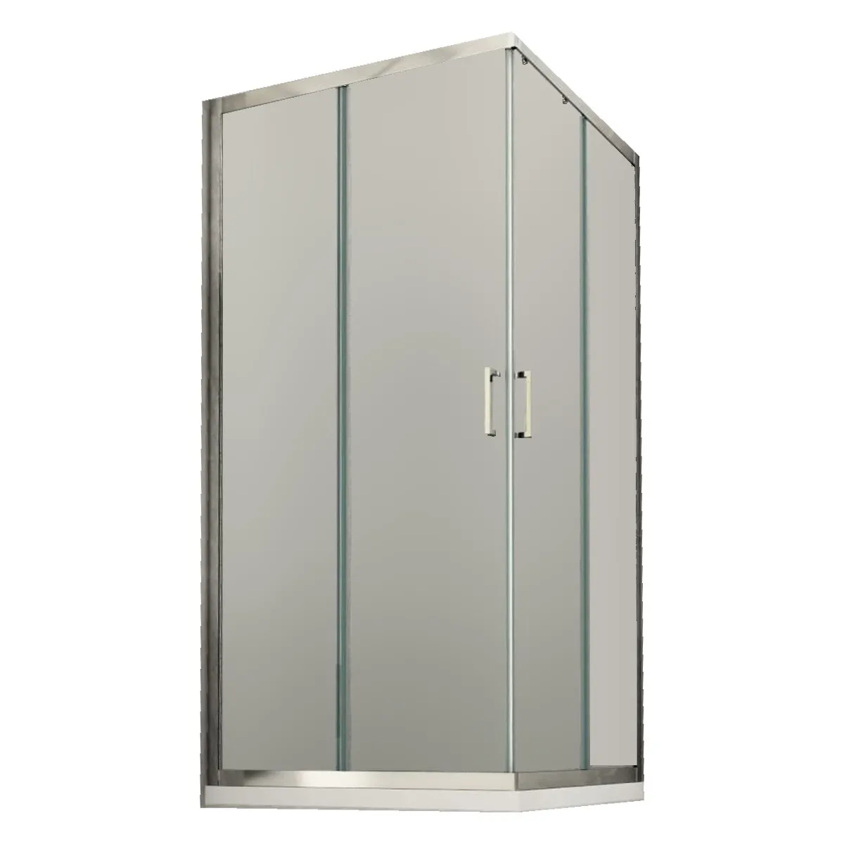 Paroi de douche double face 6 mm cristal MATT, profils...