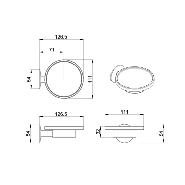 Set accessori da bagno cromati in vetro satinato Venezia