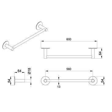 Set accessori da bagno cromati in vetro satinato Venezia