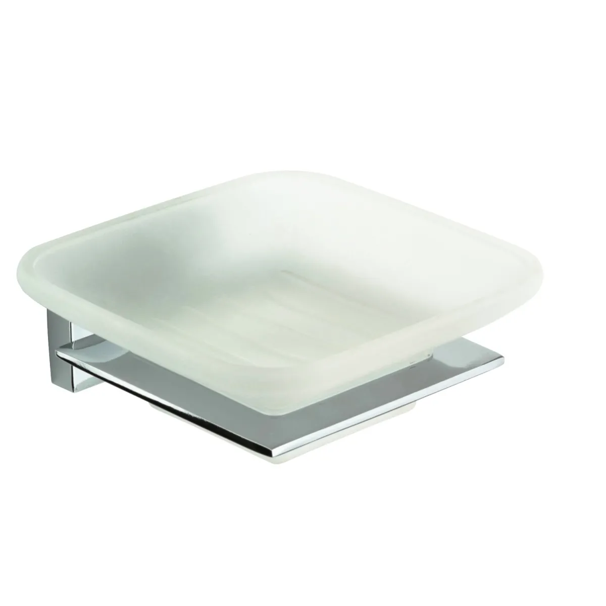 Set accessori da bagno cromati in vetro satinato Zurigo