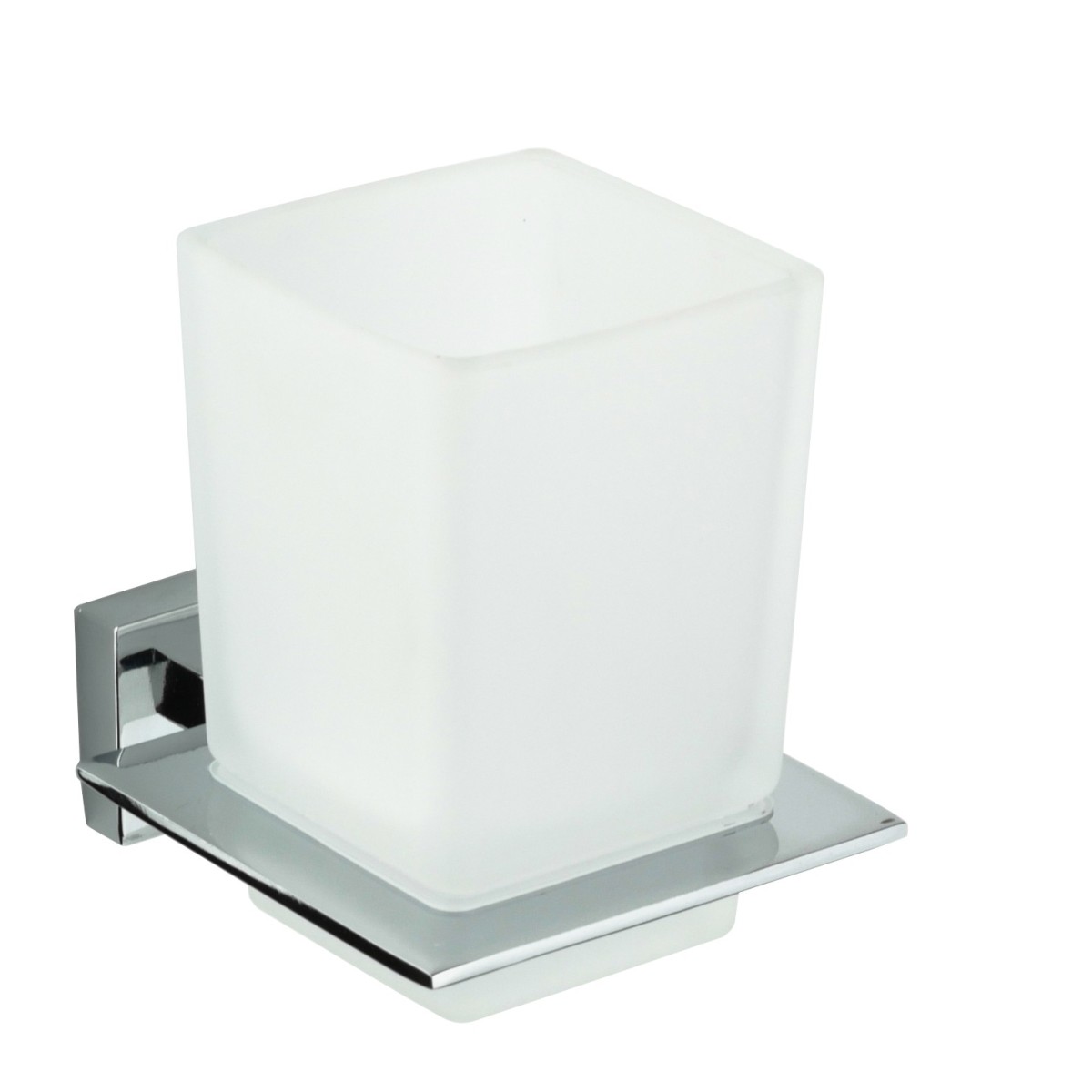 Set accessori da bagno cromati in vetro satinato Zurigo