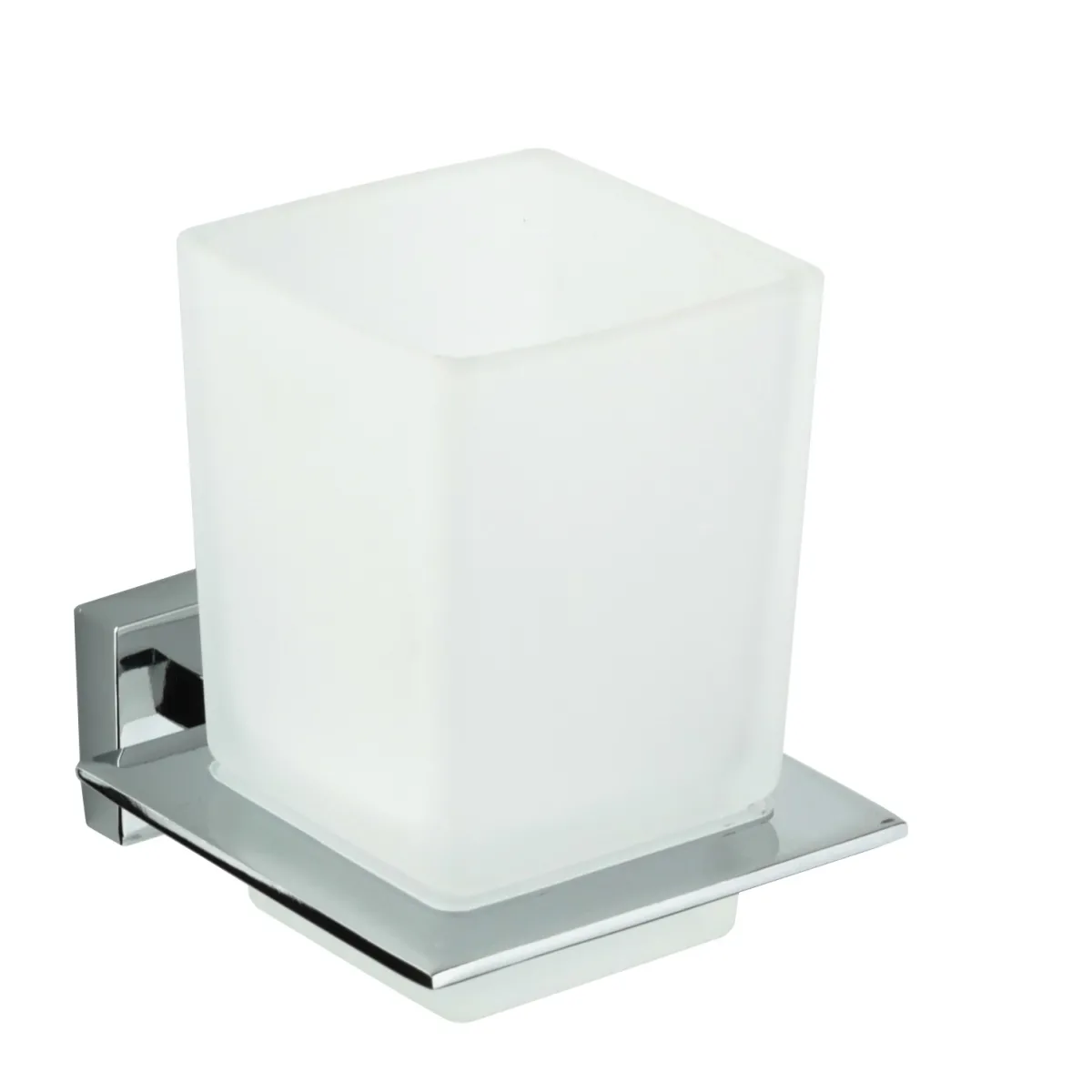 Set accessori da bagno cromati in vetro satinato Zurigo
