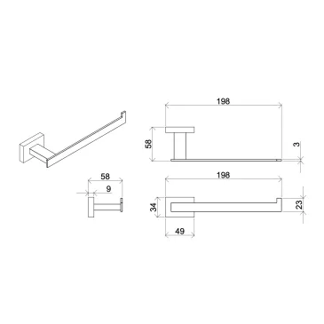 Set accessori da bagno cromati in vetro satinato Zurigo