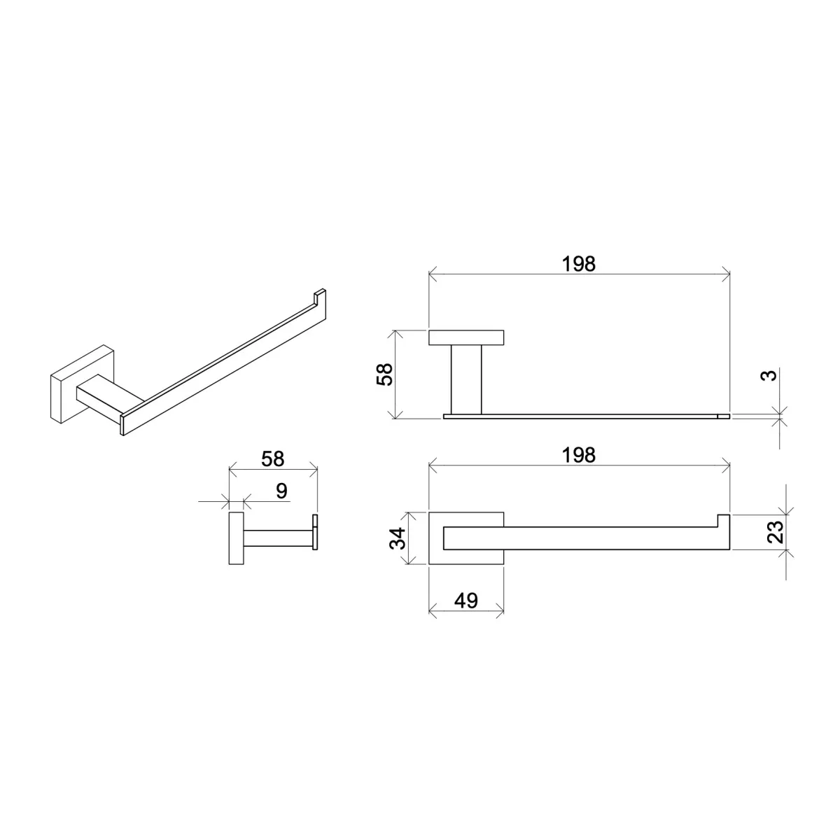 Set accessori da bagno cromati in vetro satinato Zurigo