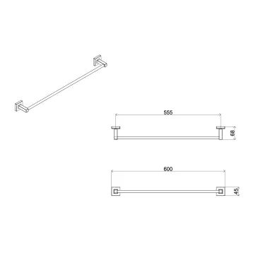 Set accessori da bagno cromati in vetro satinato Zurigo