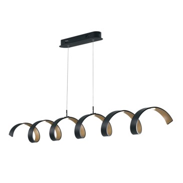 Suspension LED spirale noire haute luminosité 30 W | Mondialshop