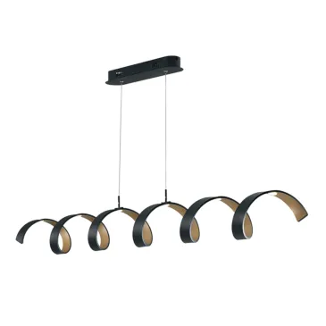 Suspension LED spirale noire haute luminosité 30 W | Mondialshop
