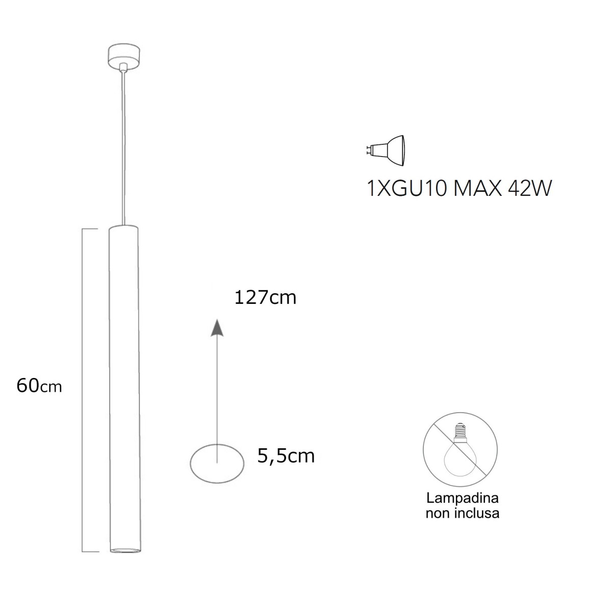 Lampe à suspension simple GU10 | Mondialshop