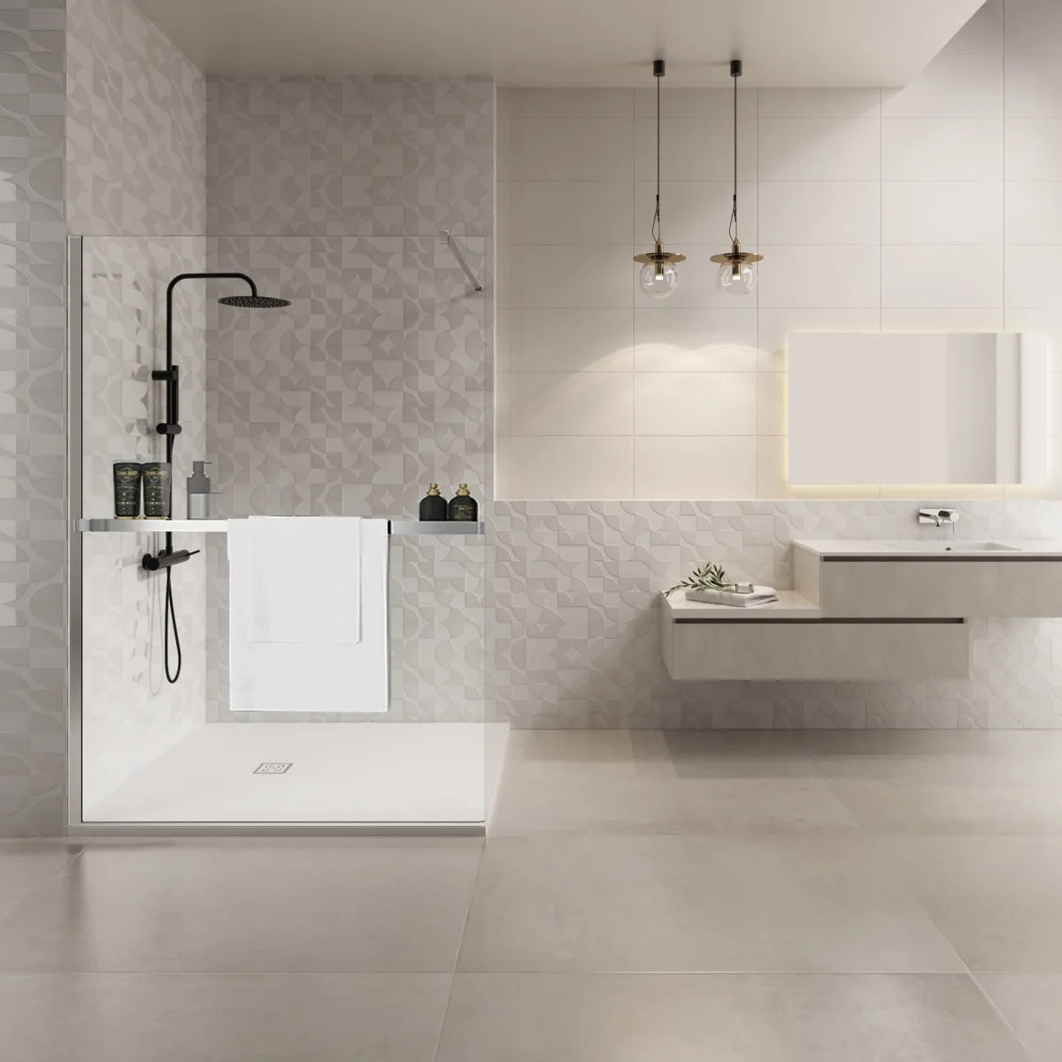 Mensola universale per parete walk in sino a 120cm