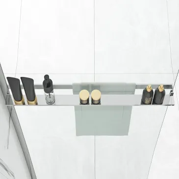 Mensola universale per parete walk in sino a 140cm cromo