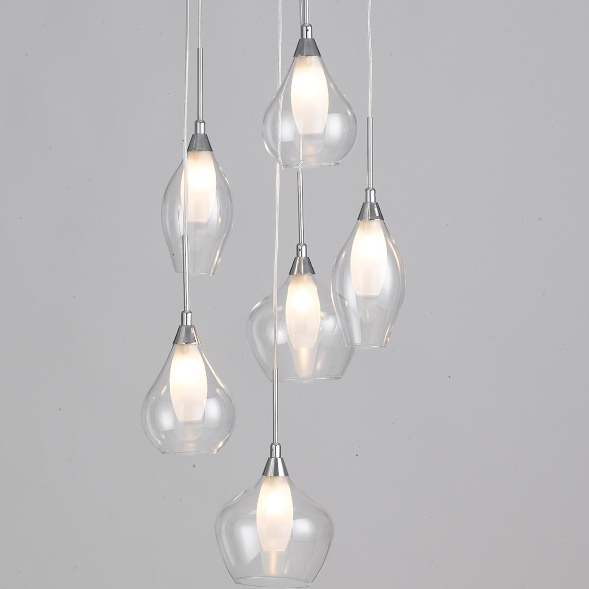 Lampada a 6 sospensioni 28W 6xG9 trasparente BLINDER....