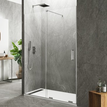 Porte de douche avec le moins de profils possible, coulissante 8 mm pour niche