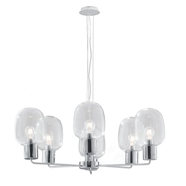 Grande suspension dorée ou chromée, 6 x E27 | Mondialshop