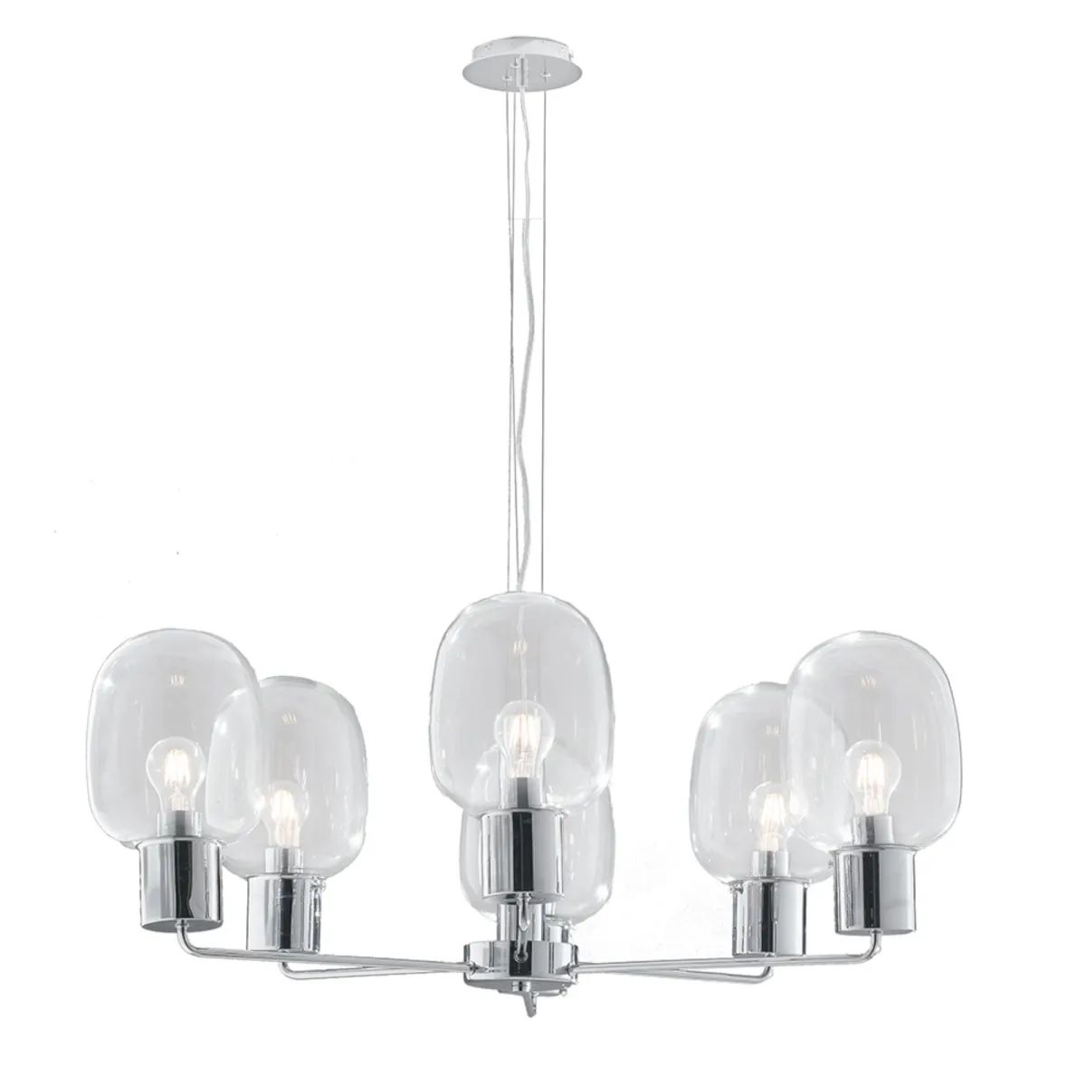 Grande suspension dorée ou chromée, 6 x E27 | Mondialshop