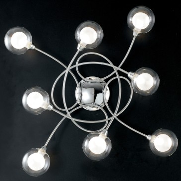 Plafonnier 8 lumières finition chromée | Mondialshop