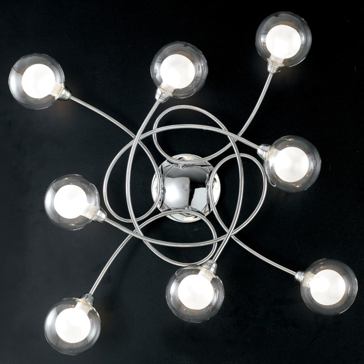 Plafonnier 8 lumières finition chromée | Mondialshop
