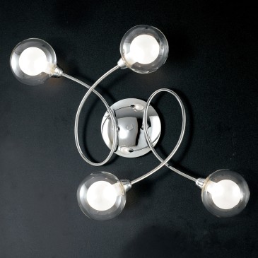 Plafonnier 4 lumières finition chromée | Mondialshop