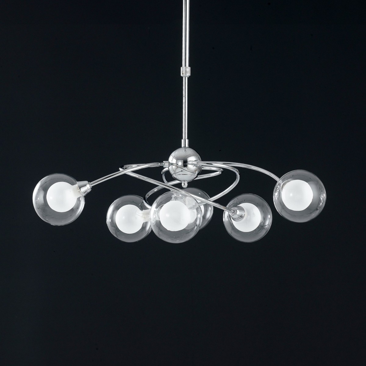 Lampada a sospensione 28W 6XG9 a sei emissioni cromo...