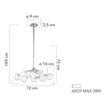 Lampadari Moderno a 6 Luci 28W