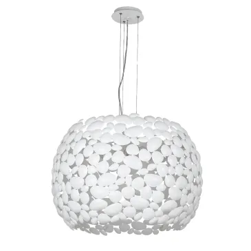 Lustre blanc ou chromé Ø65 cm, 5 ampoules E27 | Mondialshop