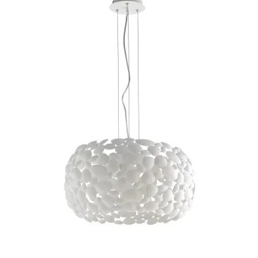 Lustre blanc ou chromé de 48 cm, 3 ampoules E27 | Mondialshop