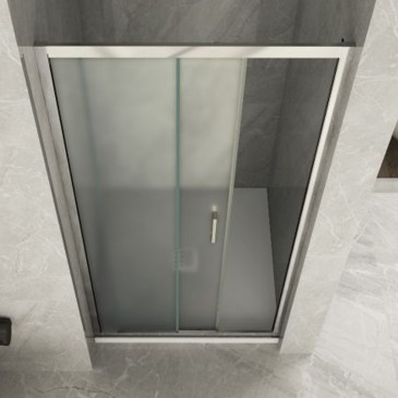 Porte de douche coulissante pour niche 6 mm mat - True