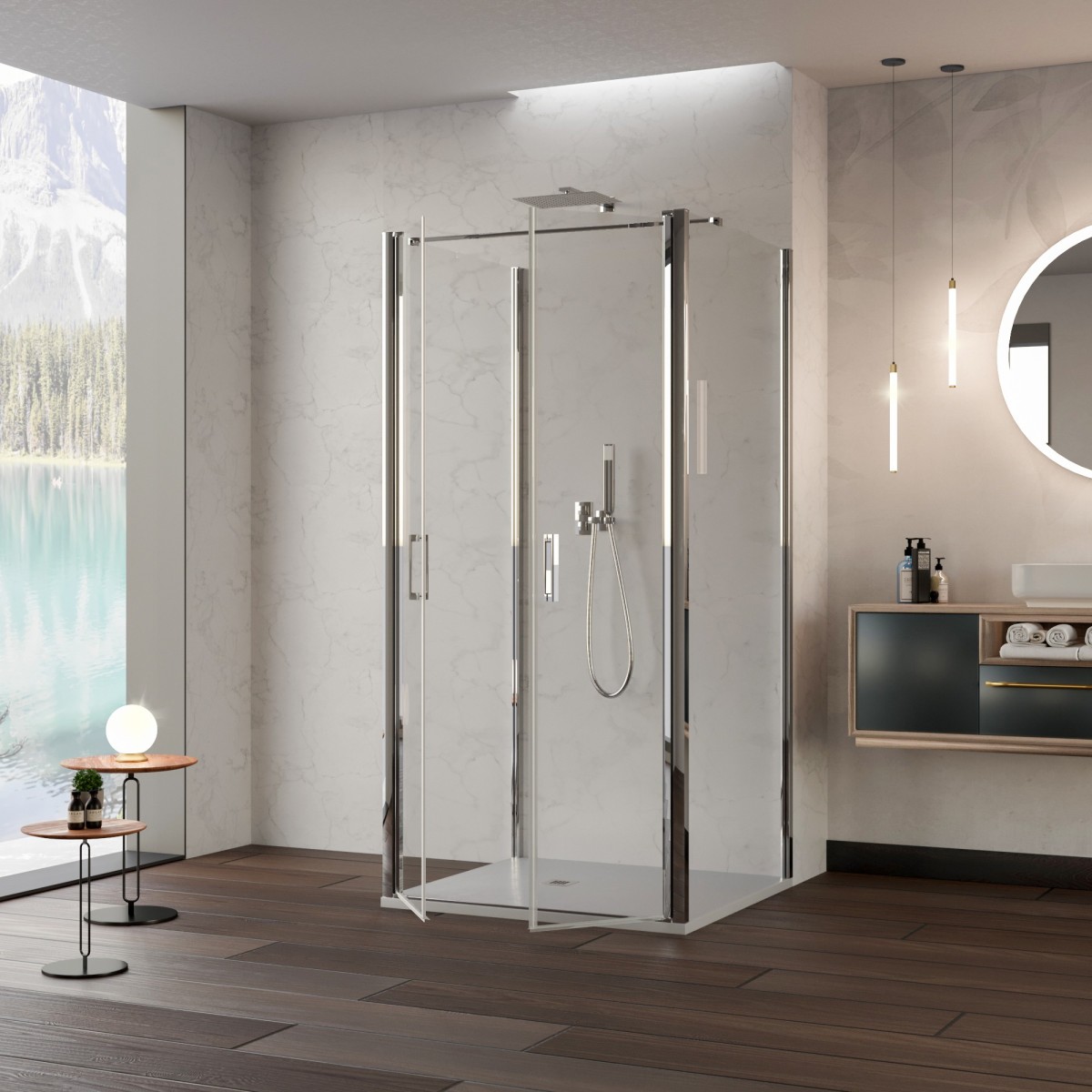 DOBLA cristal anti-calcaire H195 cabine de douche...