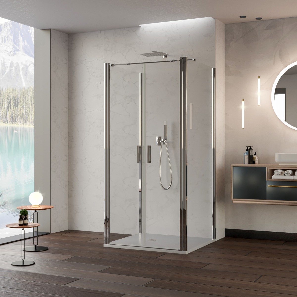 DOBLA cristal anti-calcaire H195 cabine de douche...