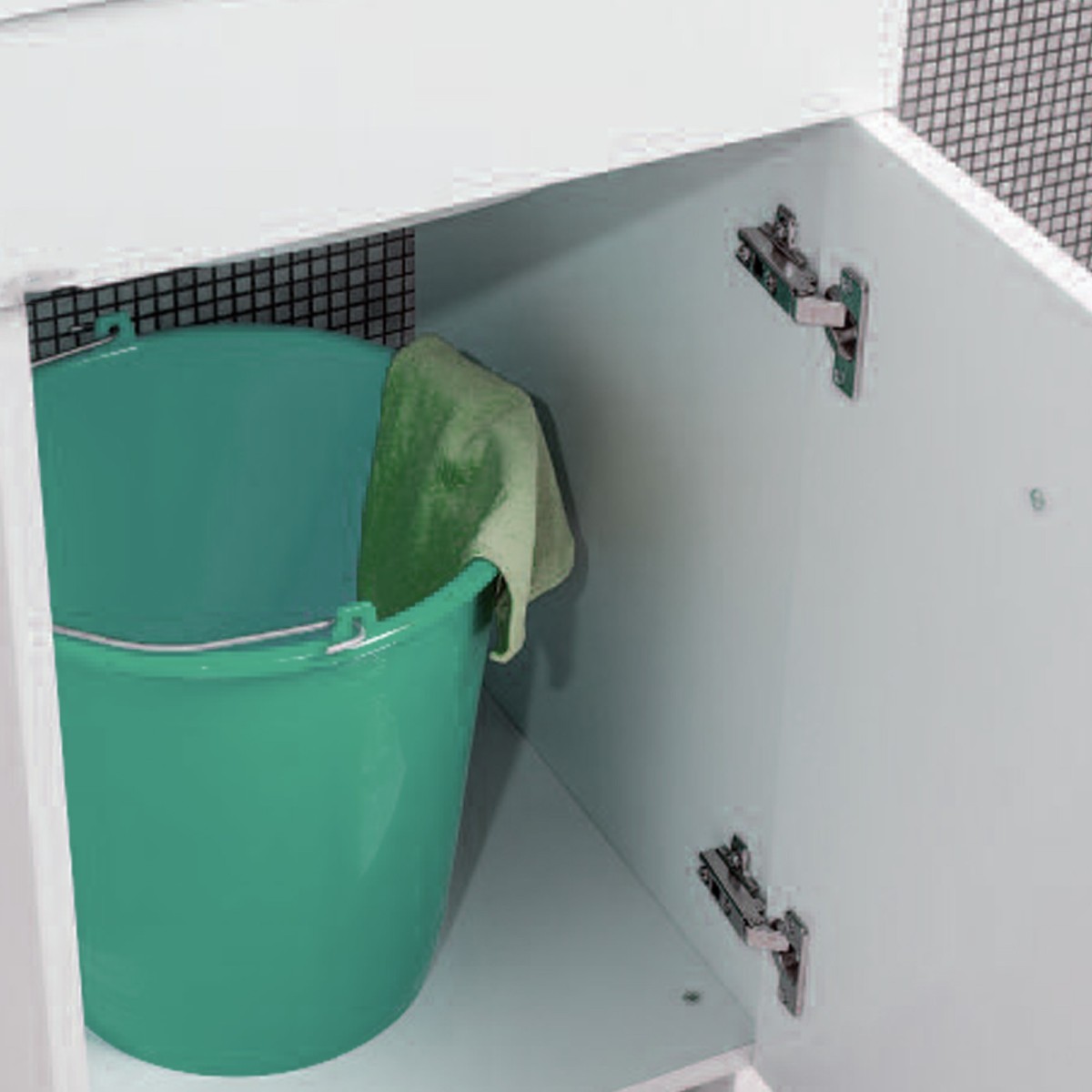 Meuble de lavage 50x45 blanc mat avec coussinet abs