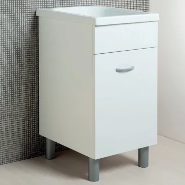 Meuble de lavage 50x45 blanc mat avec coussinet abs