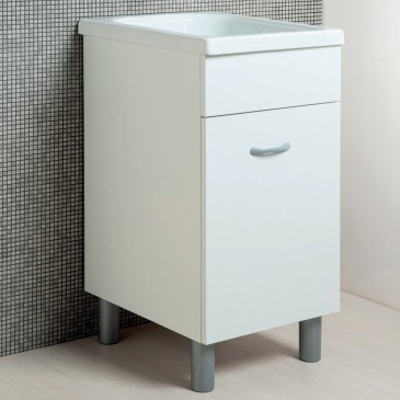 Mobile lavatoio bianco opaco 50x45 con pillozza in abs