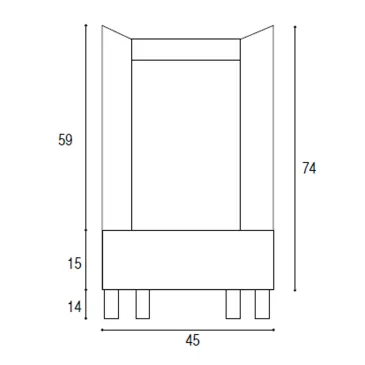 50x45 mattweißer Waschtisch mit ABS-Pad