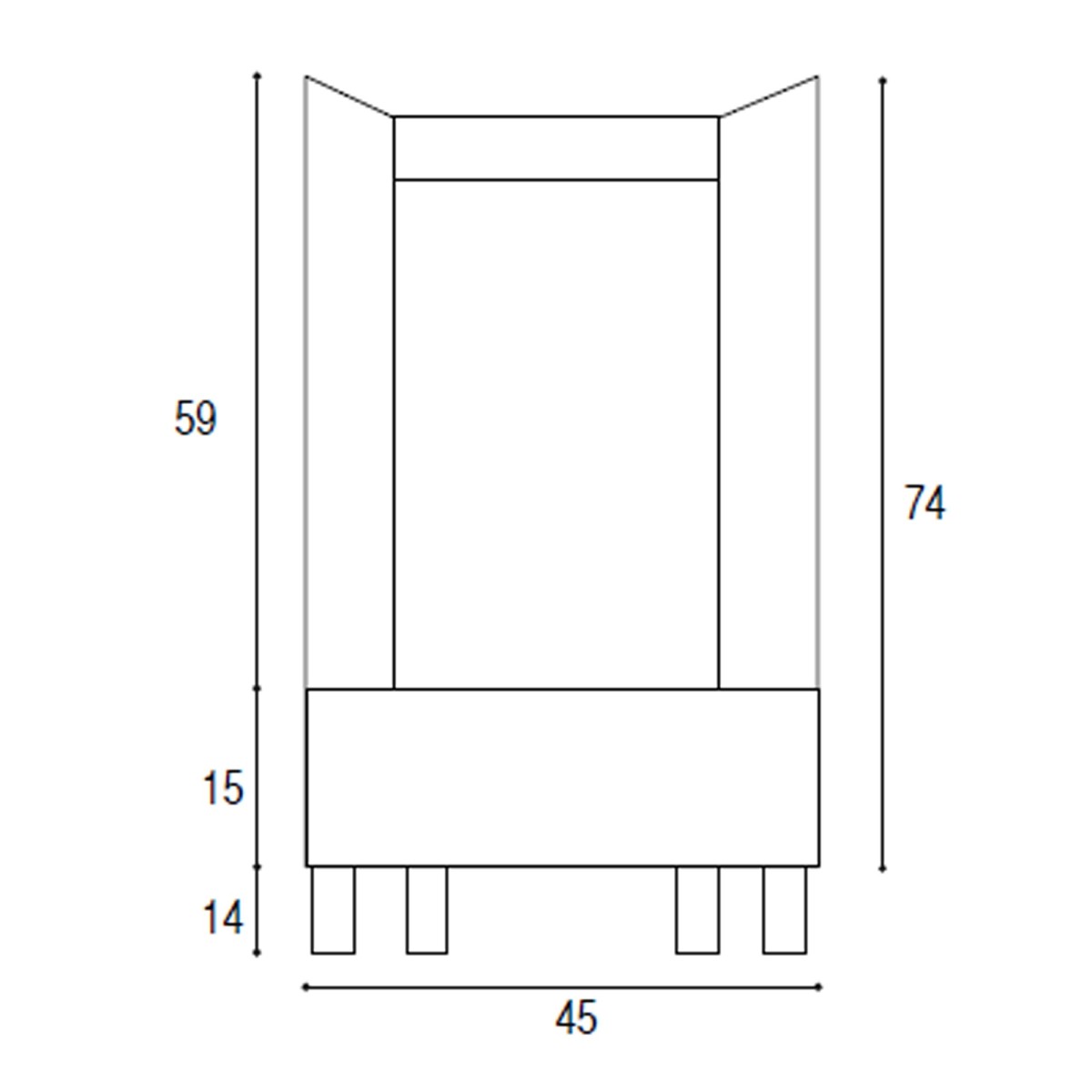 Meuble de lavage 50x45 blanc mat avec coussinet abs