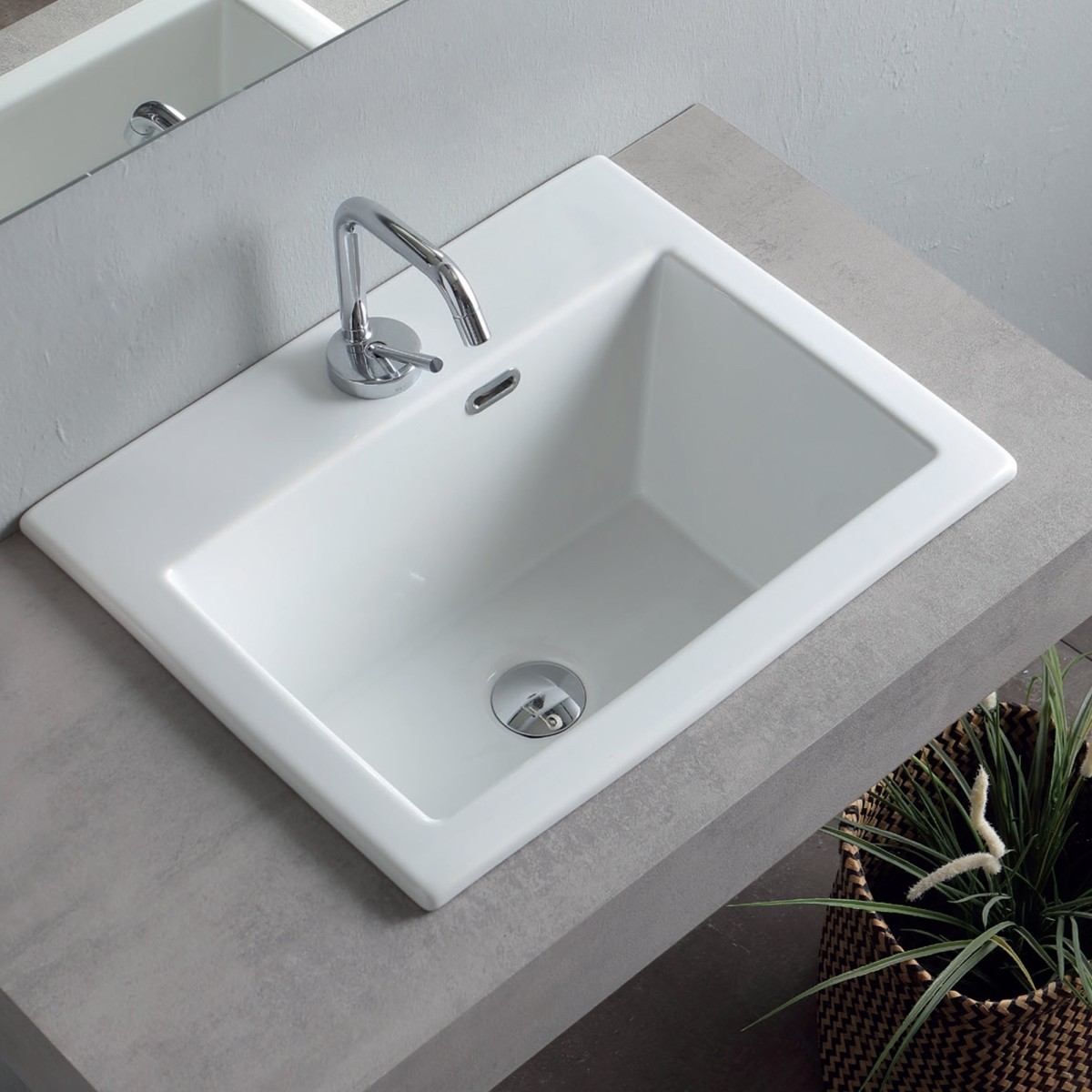 Lavatoio sospeso in ceramica 50X40 sospeso senza...
