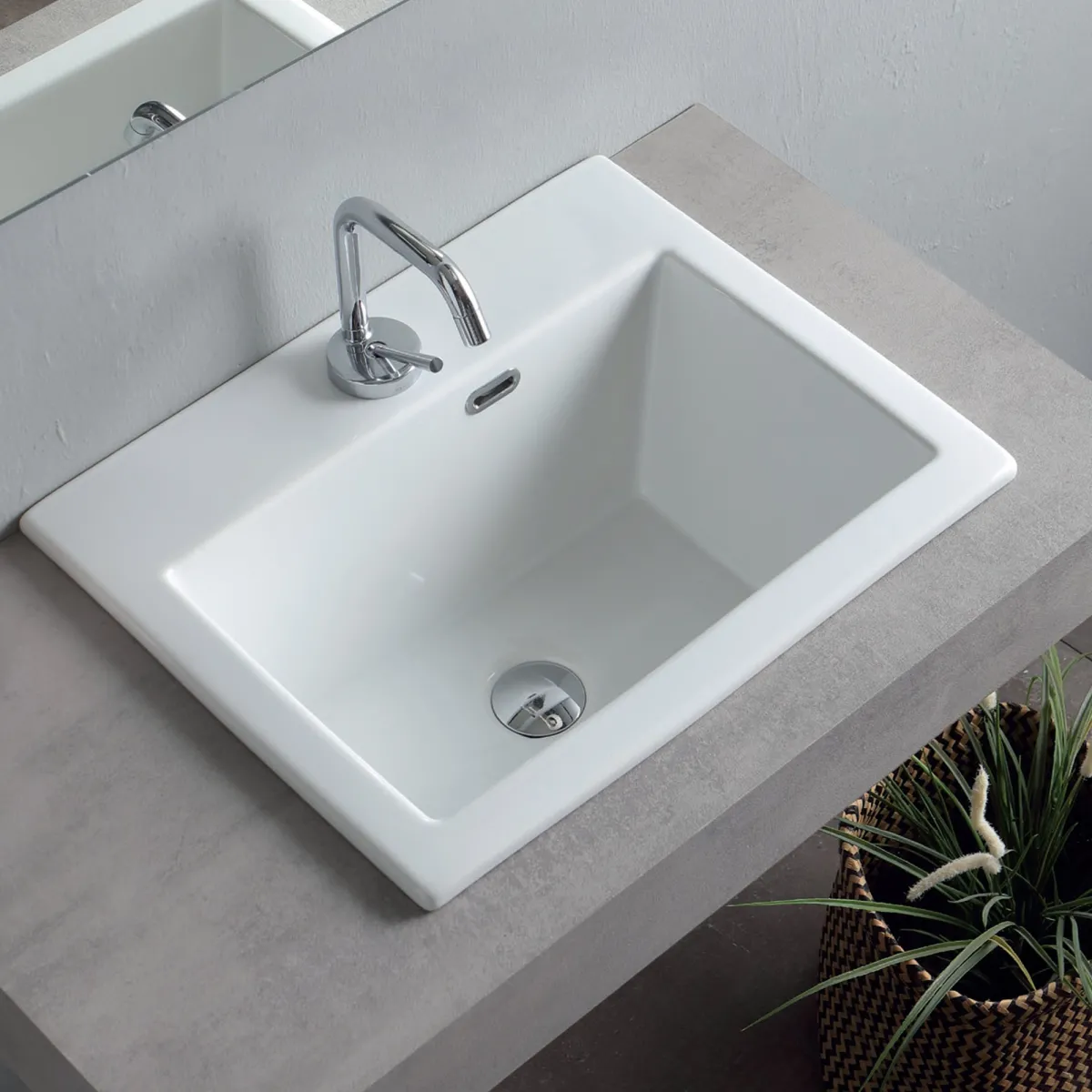 Lavatoio sospeso in ceramica 50X40 sospeso senza...