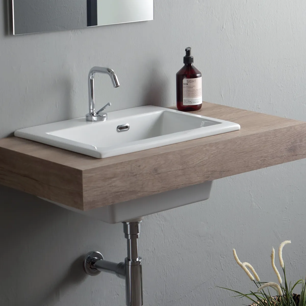 Lavabo suspendu en céramique 50X40 suspendu sans...